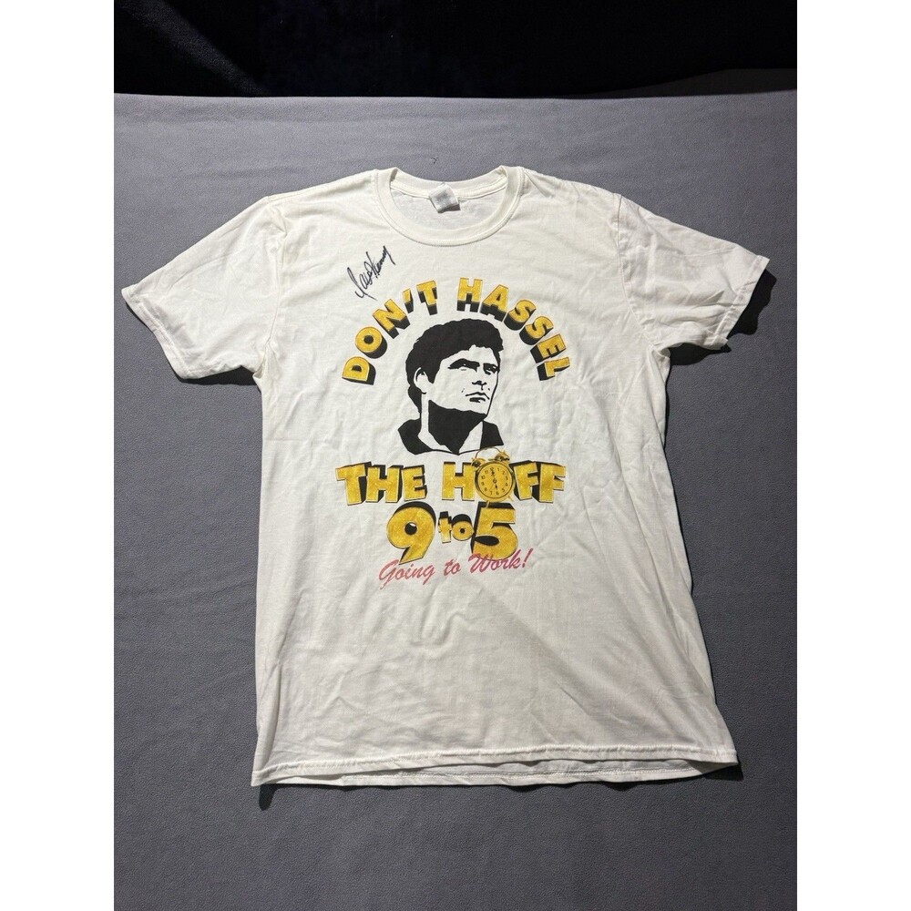 Autographed David Hasselhoff ‘Don’t Hassel The Hoff’ T-Shirt London 9 To 5 Play
